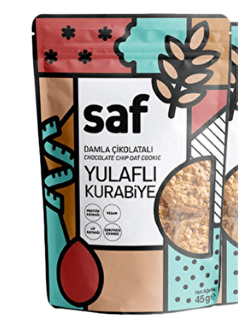 Saf Nutrition Saf Damla Çikolatalı Yulaflı Kurabiye 4 X 45 G