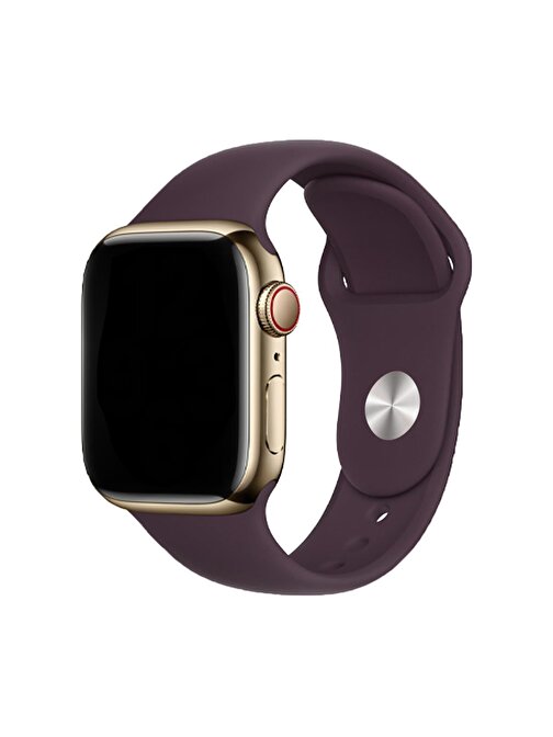E2M Apple Watch 42 - 44 - 45 - 49 mm Silikon Akıllı Saat Kordonu Bordo