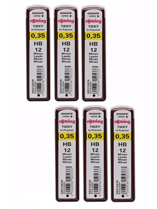 0.3 - 0.35 mm Uç min Siyah 6 Adet Rotring Siyah Kalem Ucu 0.35 mm 6 Adet