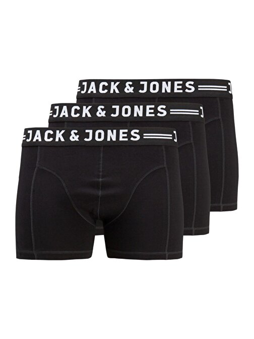 Jack&Jones Büyük Beden Siyah Erkek 3'lü Boxer Set 12147591