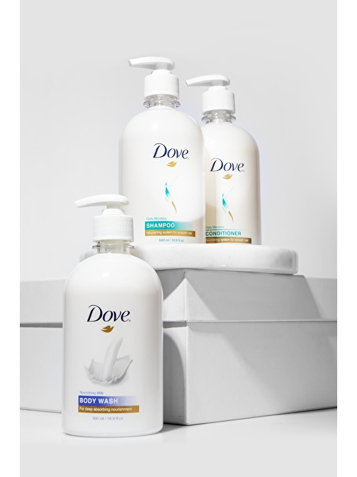 Dove Şampuan 500 ml + Conditioner 500 ml + Body Wash 500 ml