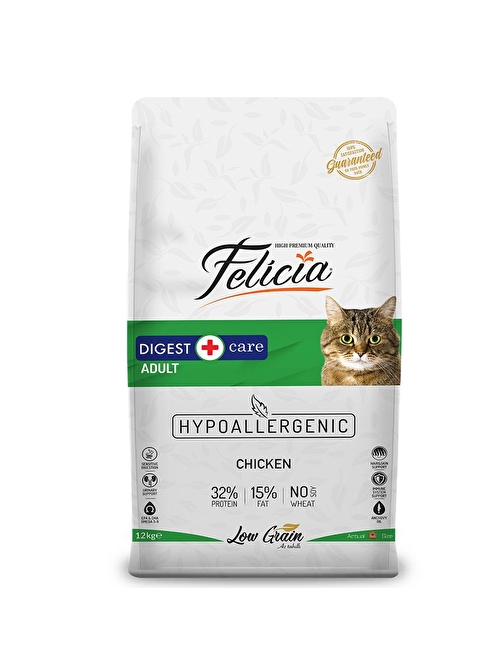 Felicia Tavuklu Hamsili Hypoallergenic Az Tahıllı Yetişkin Kedi Maması 12 Kg