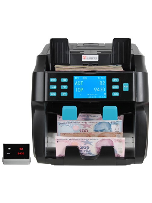 Baove Gb9000 Sahte Para Ayrıştırma Özellikli Müşteri Ekranlı Çift Katlı Kağıt Para Sayma Makinesi