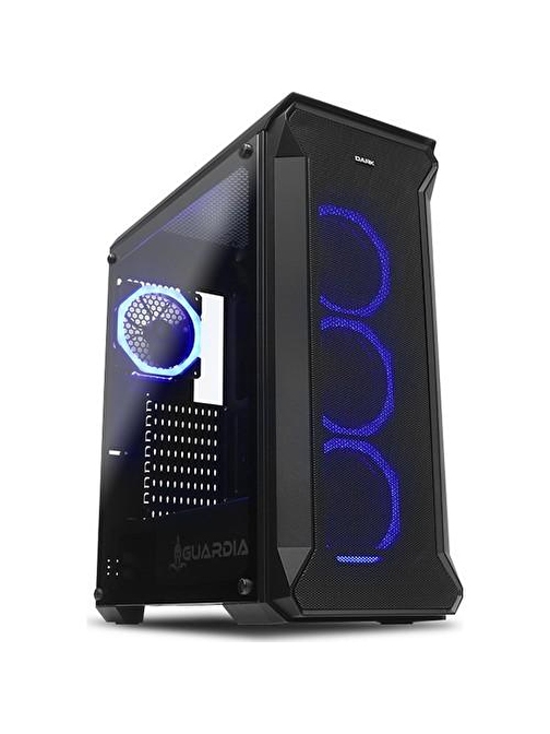 Dark Guardian 500W 80+ 4x12cm Dual RGB Fan USB3.0 T-Glass ATX Bilgisayar Kasası