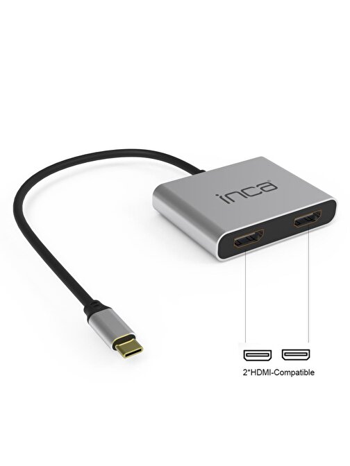 İnca Itpc-4 Usb C To 2X Hdmı 4K Usb 2.0+Pd