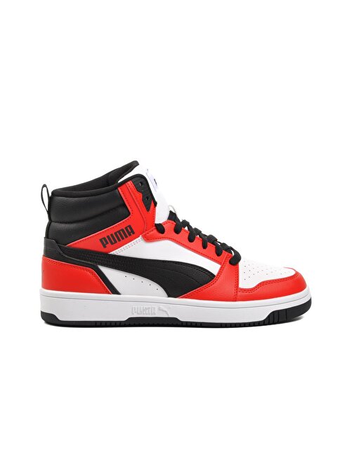 Puma 392326 Rebound V6 Beyaz-Siyah-Kırmızı Unisex Hi Sneaker 37,5