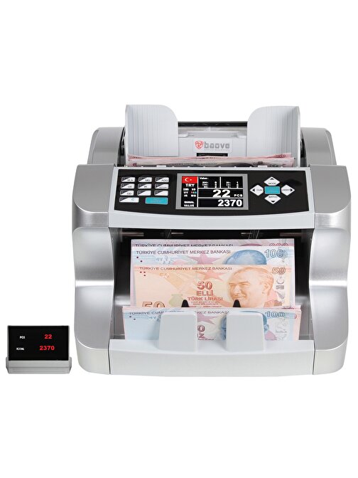 Baove Gb9300 Sahte Para Ayrıştırma Özellikli Müşteri Ekranlı TL - EURO - USD Karışık Kağıt Para Sayma Makinesi