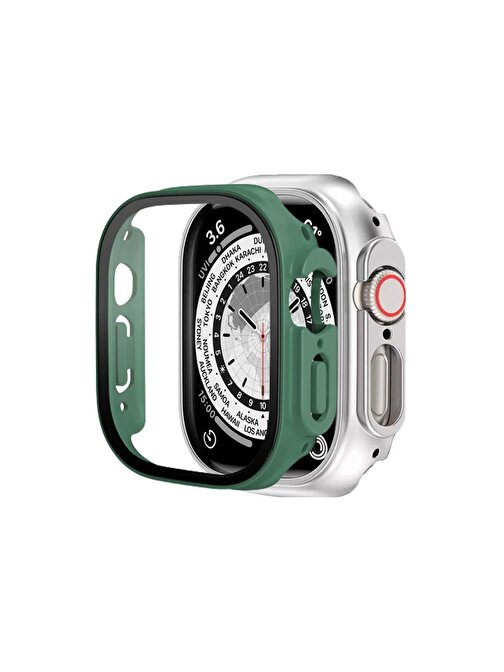 Binano Apple Watch Ultra Sense Kasa Ve Ekran Koruyucu Koyu Yeşil