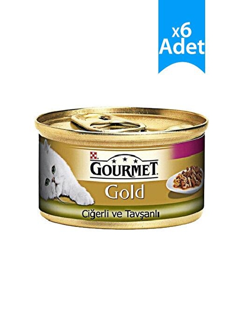 Gourmet Gold Ciğer Ve Tavşan Çifte Lezzet Kedi Konservesi 85 gr X 6 Adet