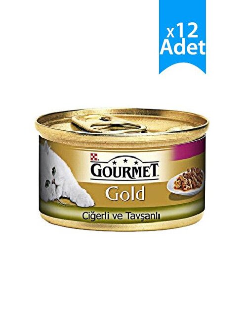 Gourmet Gold Ciğer Ve Tavşan Çifte Lezzet Kedi Konservesi 85 gr X 12 Adet