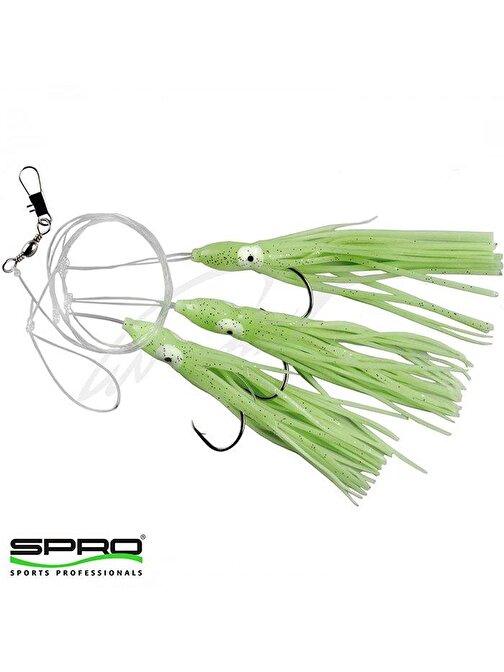 Spro Octopus Rig Fluo 3 İğneli Ahtapot Köstek No 6/0 Glow