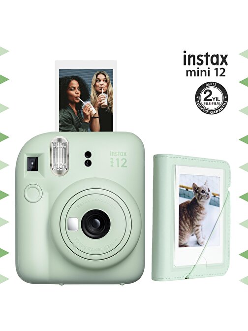 Instax mini 12 Yeşil Fotoğraf Makinesi ve 28'li Mini Albüm Seti
