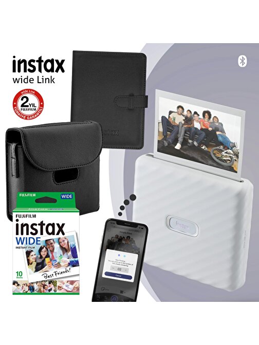 Instax Wide Link Beyaz Akıllı Telefon Yazıcısı ve Hediye Seti 2