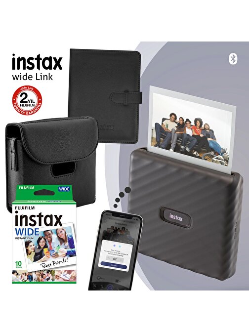 Instax Wide Link Gri Akıllı Telefon Yazıcısı ve Hediye Seti 2