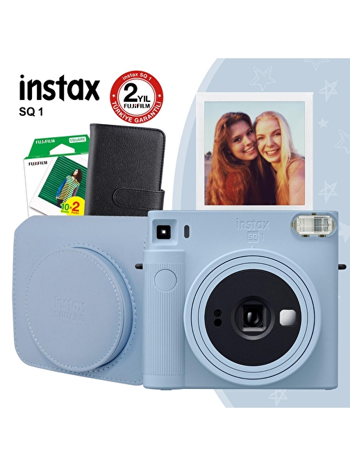 Instax SQ1 Buz Mavi Fotoğraf Makinesi ve Hediye Seti 1