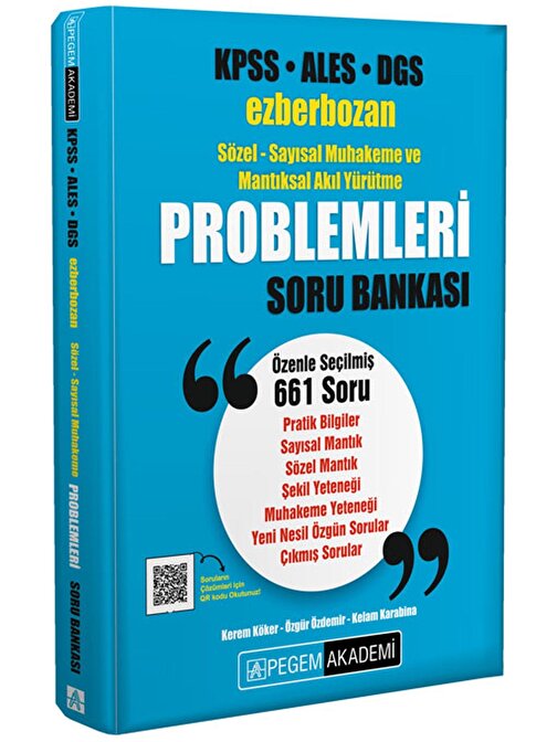 Pegem Akademi Yayıncılık Pegem Problemler Soru Bankası KPSS Ales Dgs