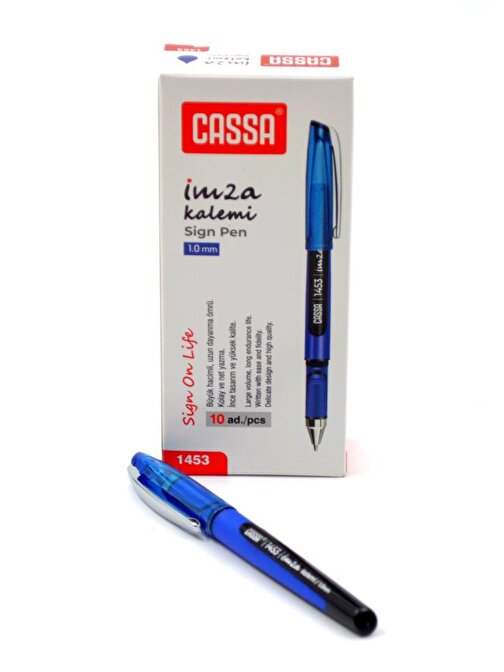 Cassa 1453 İmza Kalemi 1.0 mm 10 Adet Mavi