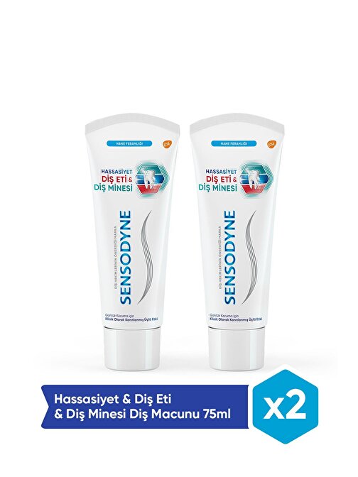 Sensodyne Hassasiyet & Diş Eti & Diş Minesi Diş Macunu 75 ml x 2 Adet