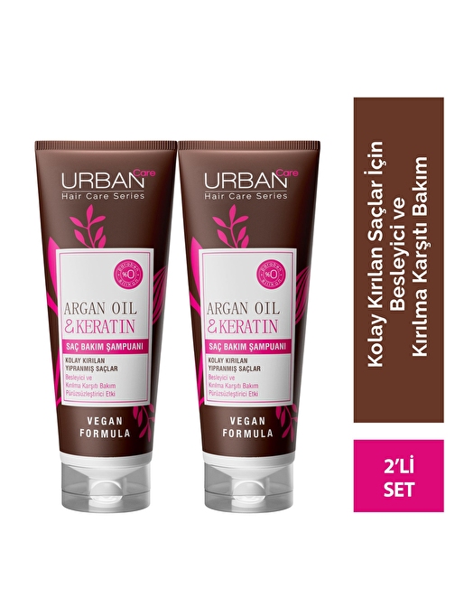 Urban Care Argan Yağı - Keratin Saç Bakım Şampuanı 2 x 250 ml