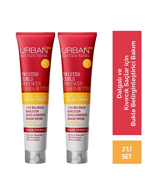 Urban Care Twisted Curls Hibiscus & Shea Butter Durulanmayan Bakım Kremi 175 ml x 2 Adet