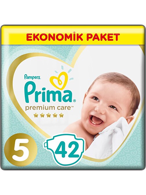 Prima Premium Care 5 Numara Ekonomik Paket Bebek Bezi 42 Adet