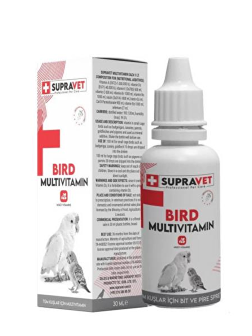 Supravet Papağan Güvercin Kuşlar İçin Multi Vitamin 30 Ml