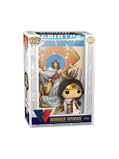 Funko Delüks Pop Comic Cover: Wonder Woman 80th Anniversary - Wonder Woman Rebirth On Thro Çizgi Film Karakter Figürü