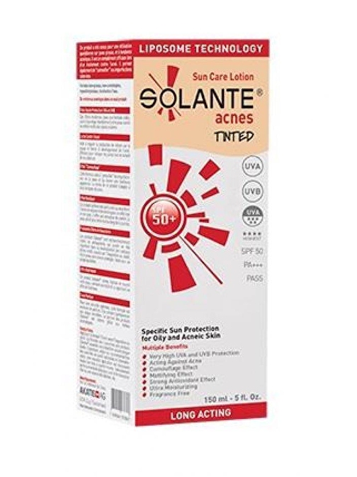 Solante 50+ Acnes Tinted Güneş Losyonu 150 ml Renkli