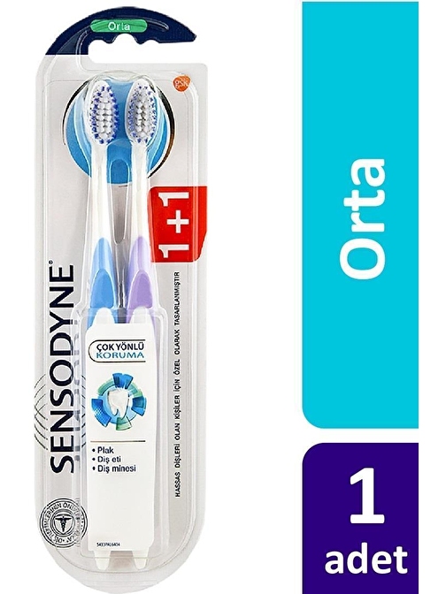 Sensodyne Çok Yönlü Koruma Orta Diş Fırçası 1+1