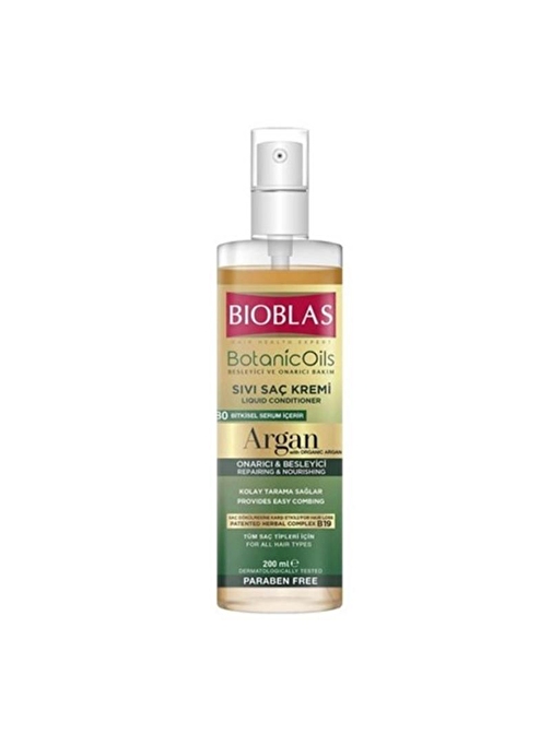 Bioblas Argan Yağlı Besleyici Ve Onarıcı Bakım Sıvı Saç Kremi 200 ml