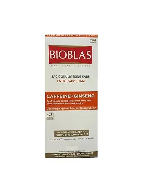 Bioblas Şampuan Saç Dökülmesine Karşı Caffeine + Ginseng 360 ml