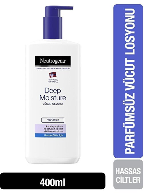 Neutrogena Deep Moisture Parfümsüz Hassas Cilt Vücut Losyonu 400 ml