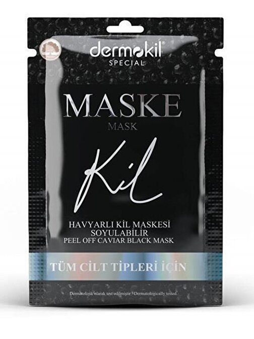 Dermokil Specıal  Soyulabilir Havyarlı Siyah Kil Yüz Maskesi 15 ml (Tüm Cilt Tipleri İçin)