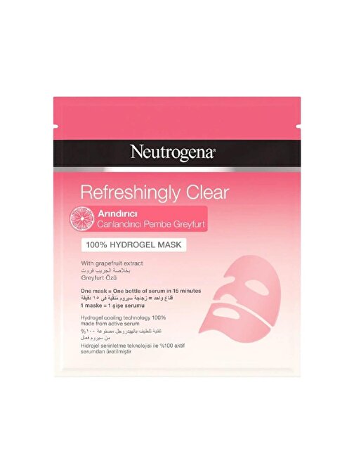 Neutrogena Refreshing Clear Yenileyici Canlandırıcıkağıt Maske Pembe greyfurt 30 ml