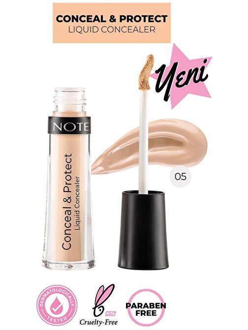 Note Yüksek Kapatma Özellikli Conceal Protect Likit Concealer No 05 Soft Ivory