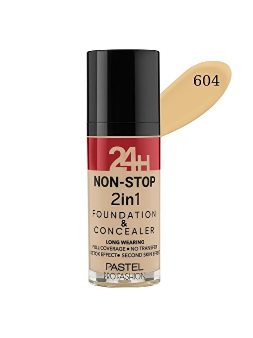 Pastel 24h Non-Stop 2 İn 1 Fondeten Concealer No 604