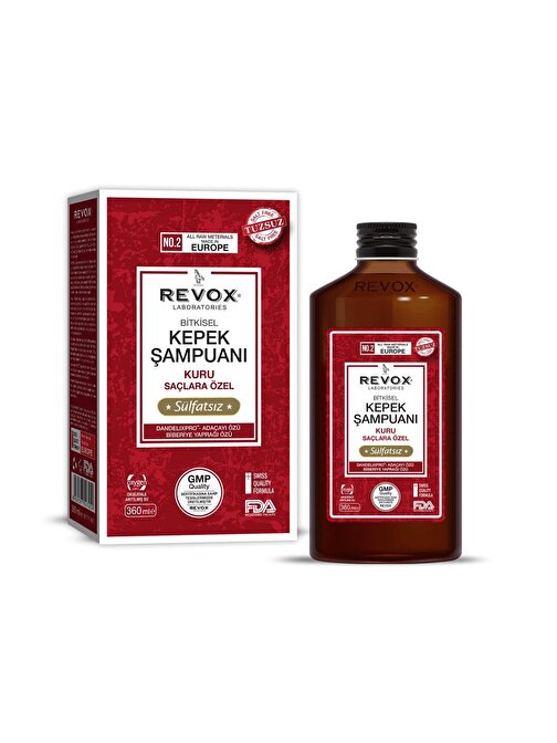 Revox Kepeğe Karşı Etkili Tuzsuz Kuru Saçlar İçin Şampuan 360 ml