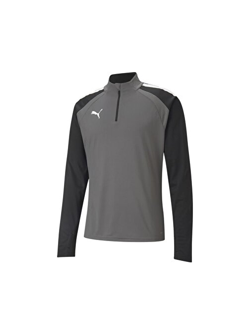 Puma Teamliga 1 4 Zip Top Erkek Futbol Antrenman Uzun Kollu Tişört 65723613 Gri