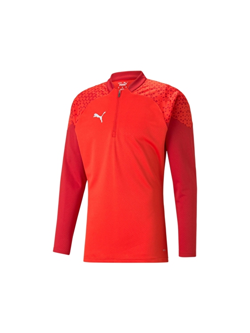 Puma Teamcup Training 1/4 Zip Top Erkek Futbol Uzun Kollu Antrenman Üstü 65798201 Kırmızı