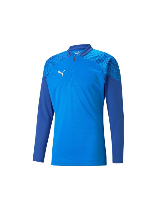 Puma Teamcup Training 1/4 Zip Top Erkek Futbol Uzun Kollu Antrenman Üstü 65798202 Mavi