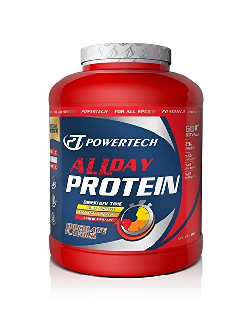 Powertech Allday Protein Tozu 1800 gr 60 Servis Çikolata Aromalı