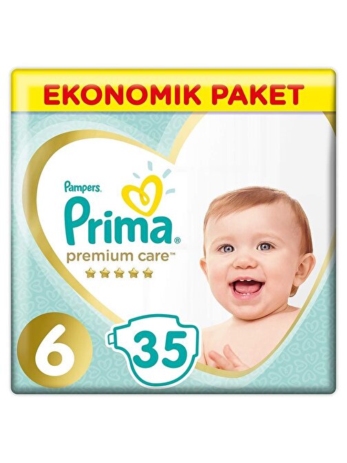 Prima Premium Care 6 Numara Ekonomik Paket Bebek Bezi 35 Adet