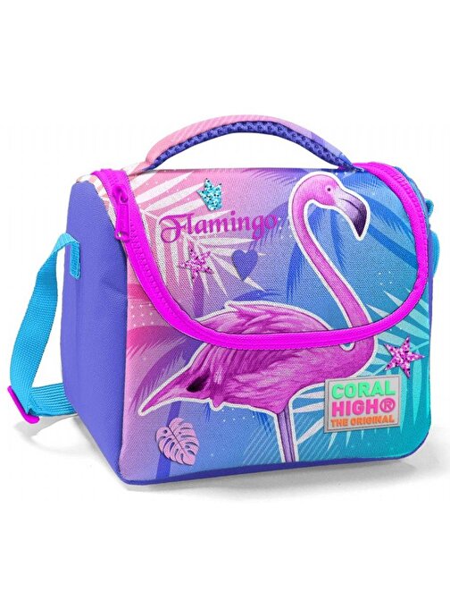 Coral High Mavi Pembe Flamingo Okul Beslenme Çantası - Kız Çocuk
