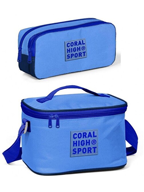 Coral High Sport Derin Mavi Lacivert Beslenme ve Kalem Çantası Okul Seti