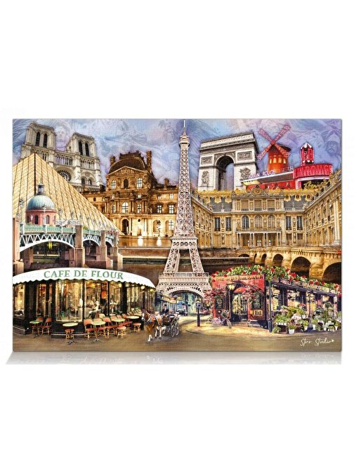Star Puzzle 1000 Parçalık Fransa Kolajı Ve Eyfel Kulesi Puzzle