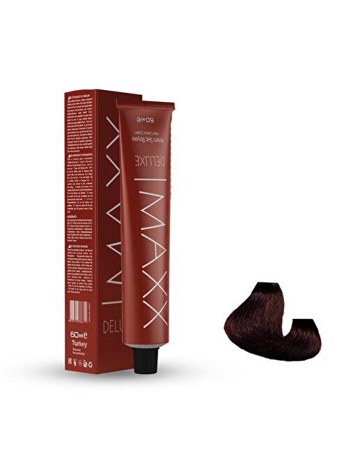 Maxx Deluxe Tüp Saç Boyası 4.6 Bronz Kızıl 60 ml X 3 Adet + Sıvı Oksidan 3 Adet
