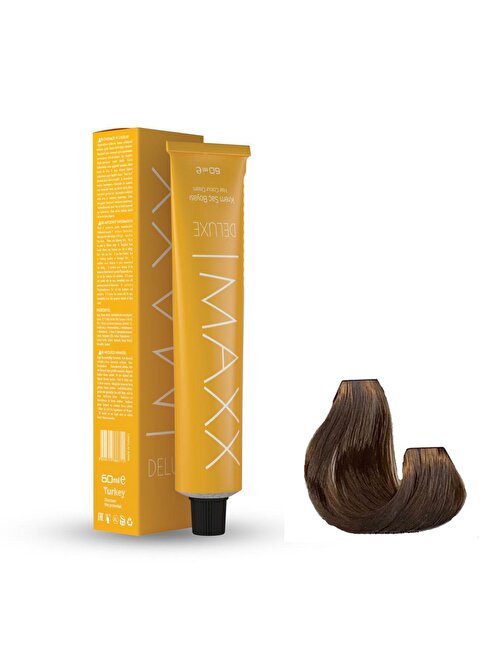 Maxx Deluxe Tüp Saç Boyası 8.00 Yoğun Açık Kumral 60 ml X 3 Adet + Sıvı Oksidan 3 Adet