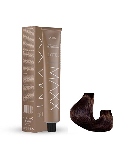 Maxx Deluxe Tüp Saç Boyası 6.77 Işıltılı Kahve 60 ml X 3 Adet + Sıvı Oksidan 3 Adet