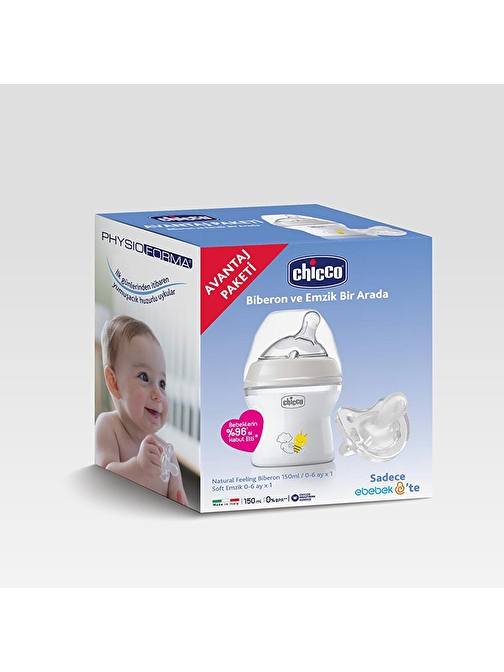 Chicco Baby Soft Emzik Ve Natural Feeling Pp Biberon 150 Ml Avantaj Paketi 0-6 Ay