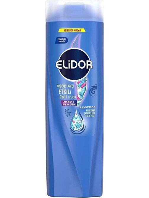 Elidor 2'si 1 Arada Saç Bakım Kremi Kepeğe Karşı Etkili Şampuan 400 ml